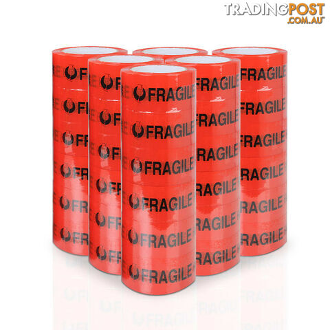 36 Rolls Red Fragile Tape 48mm x 75m