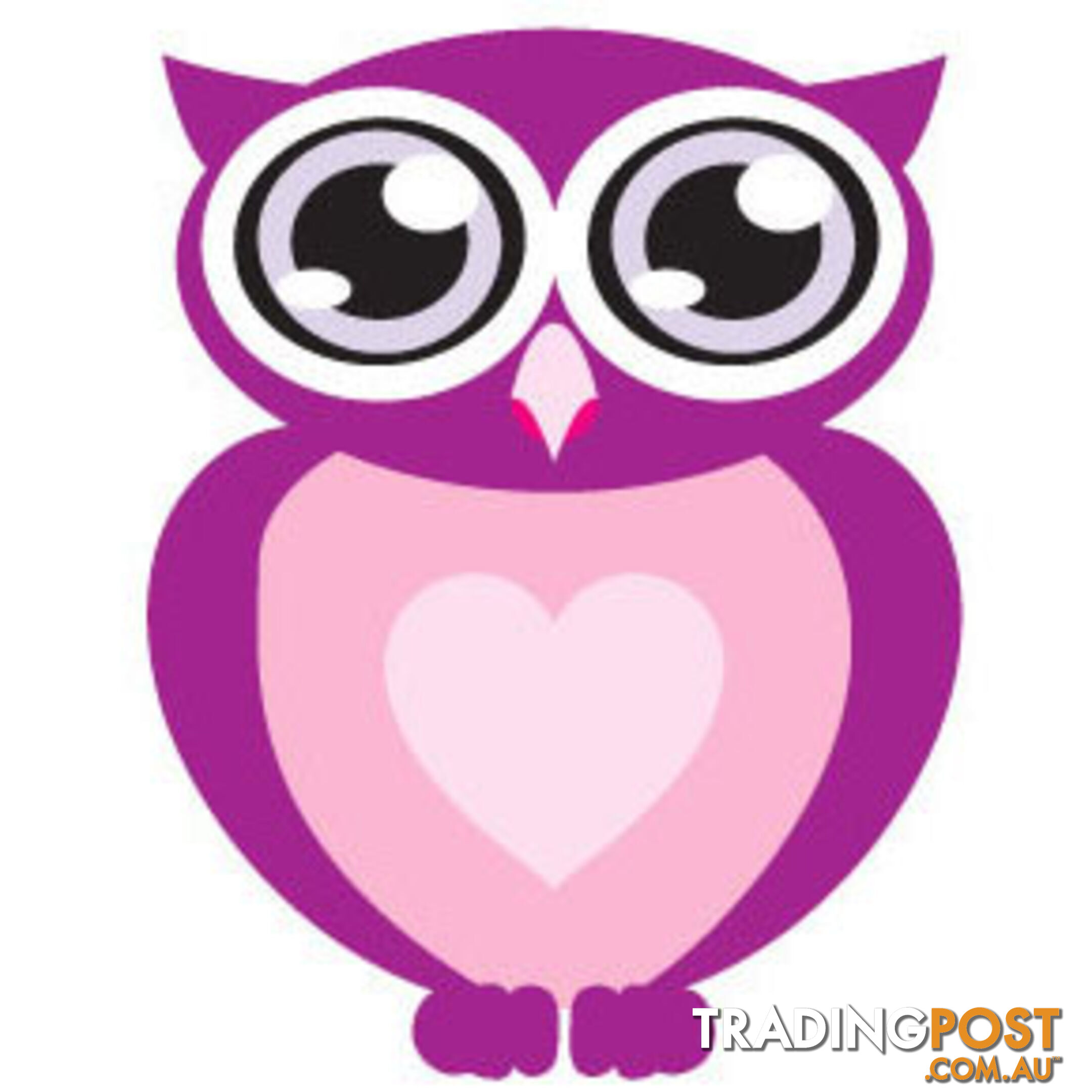 10 X Purple owl with big eyes Wall Sticker - Totally Movable