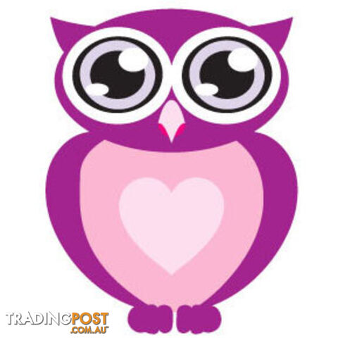 10 X Purple owl with big eyes Wall Sticker - Totally Movable