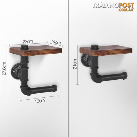 Rustic Industrial DIY Floating Pipe Shelf Paper Holder - photo 2 of 5