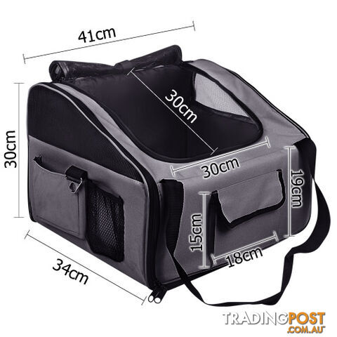 Pet Dog Cat Car Seat Carrier Travel Bag Large Grey