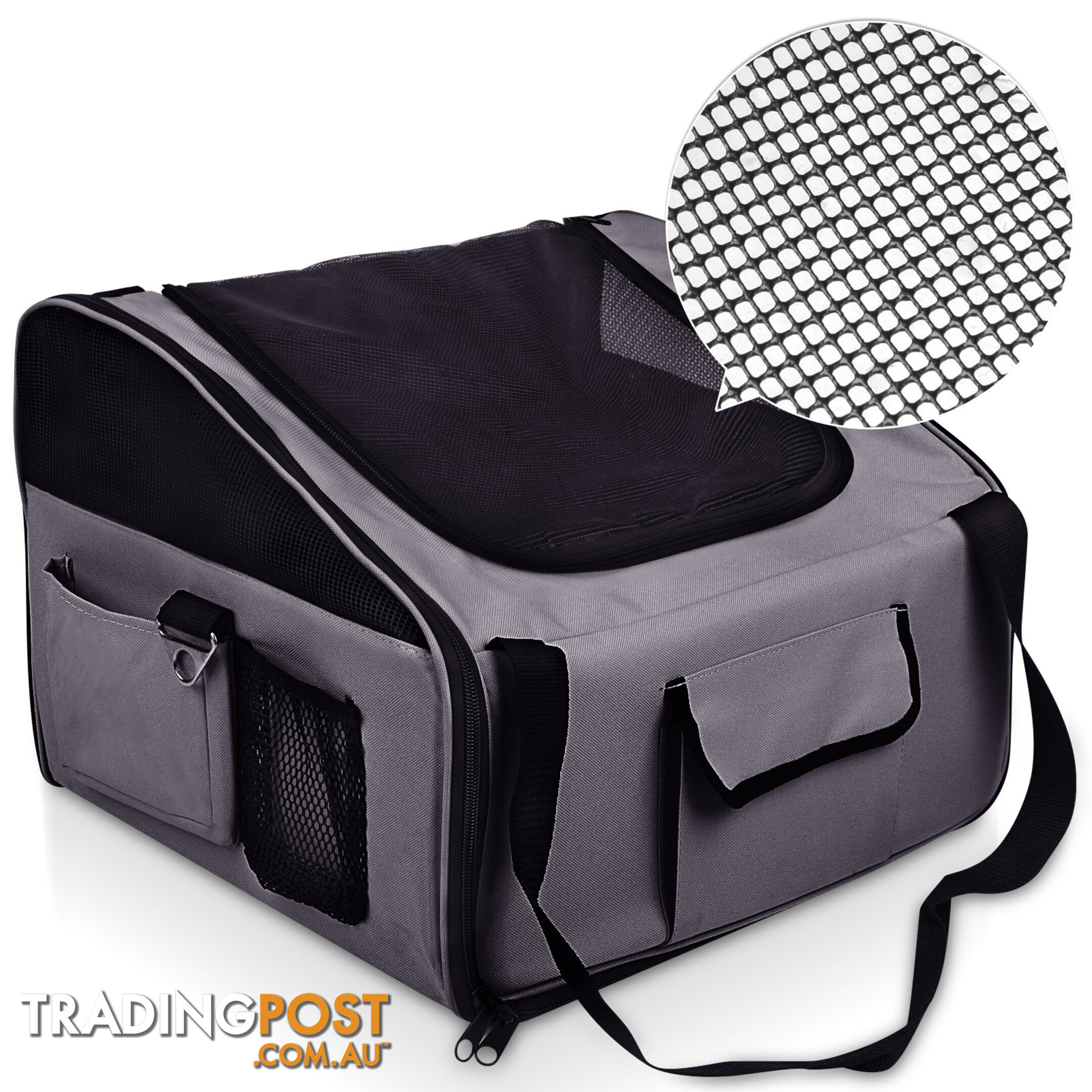 Pet Dog Cat Car Seat Carrier Travel Bag Large Grey