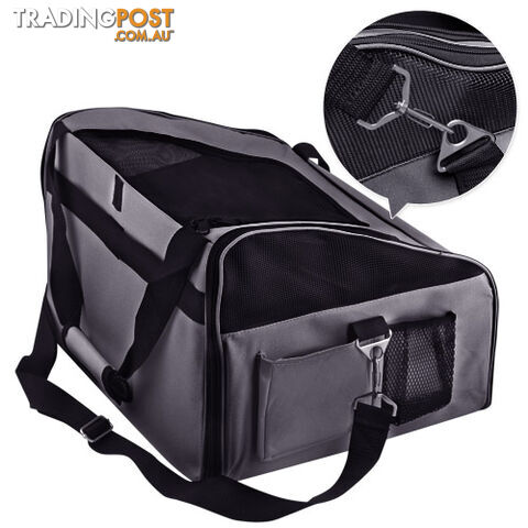 Pet Dog Cat Car Seat Carrier Travel Bag Large Grey