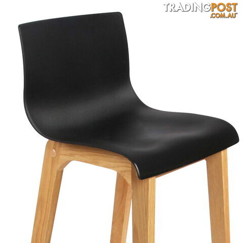 Set of 2 High Seat Back Barstools Black