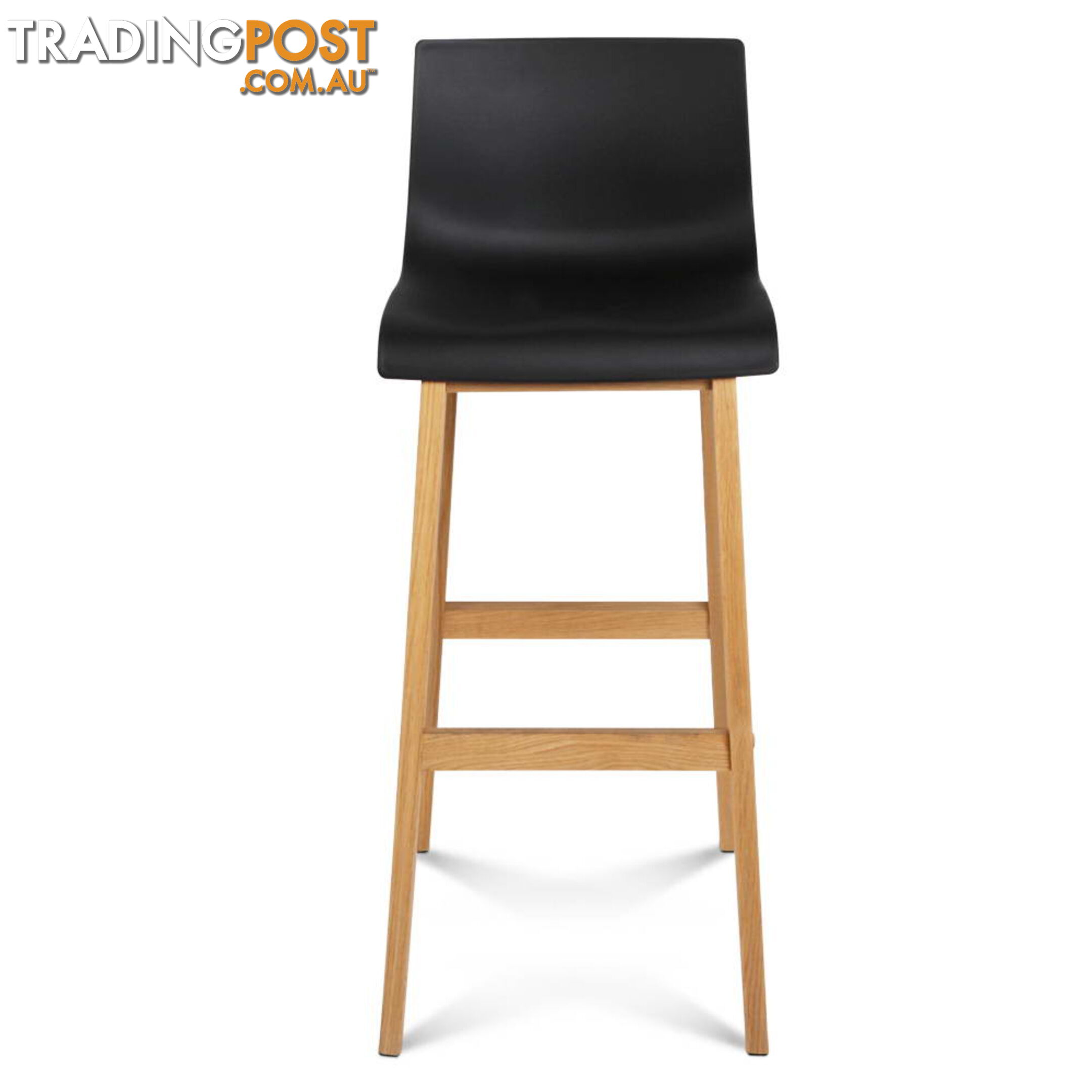 Set of 2 High Seat Back Barstools Black