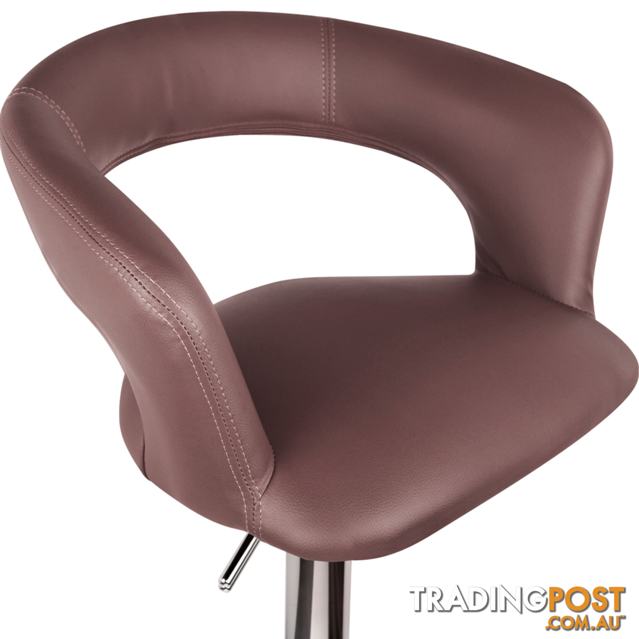 Set of 2 PU Leather Kitchen Bar Stool Chocolate