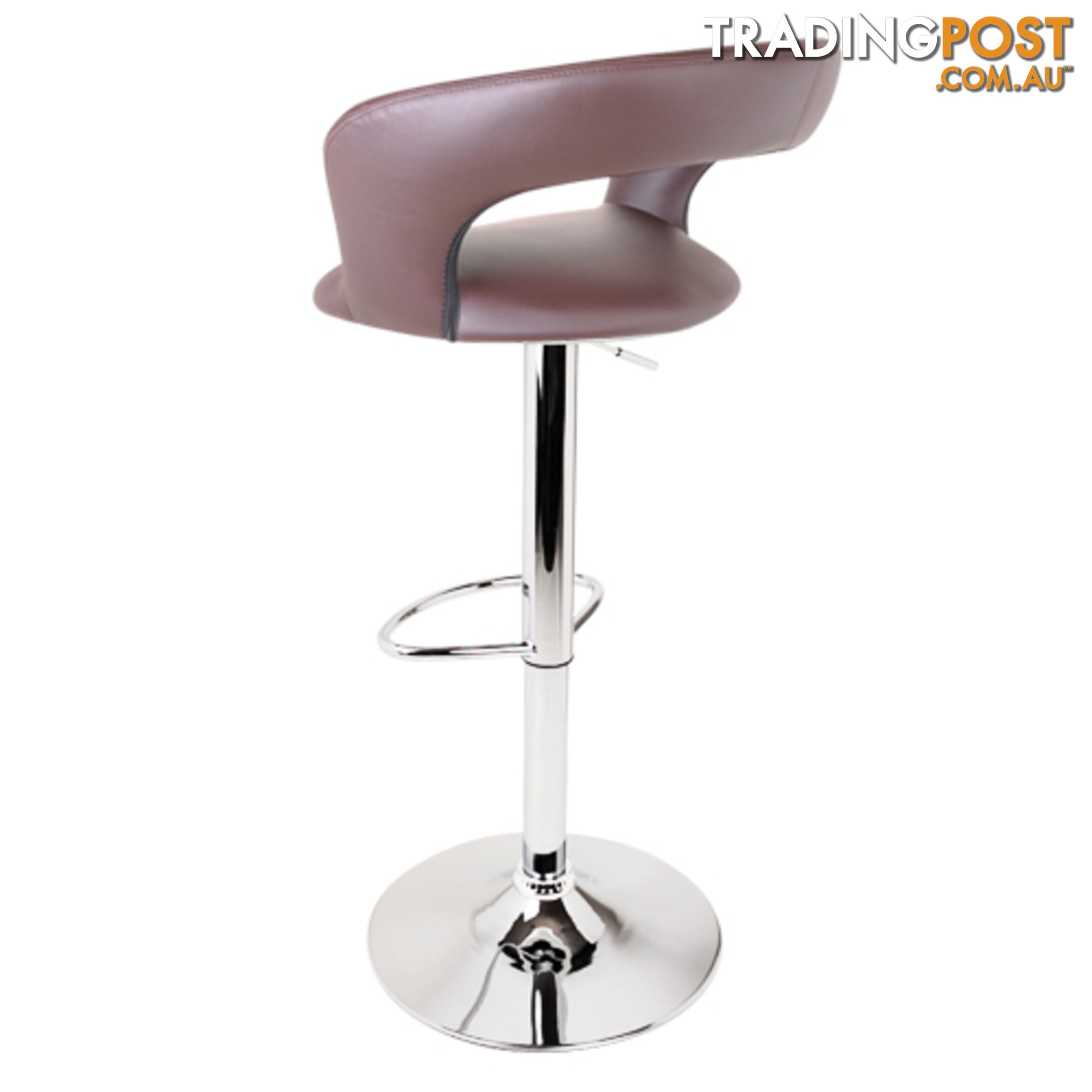 Set of 2 PU Leather Kitchen Bar Stool Chocolate