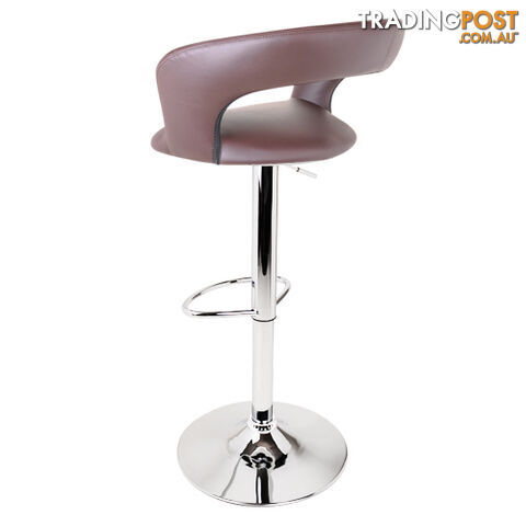 Set of 2 PU Leather Kitchen Bar Stool Chocolate