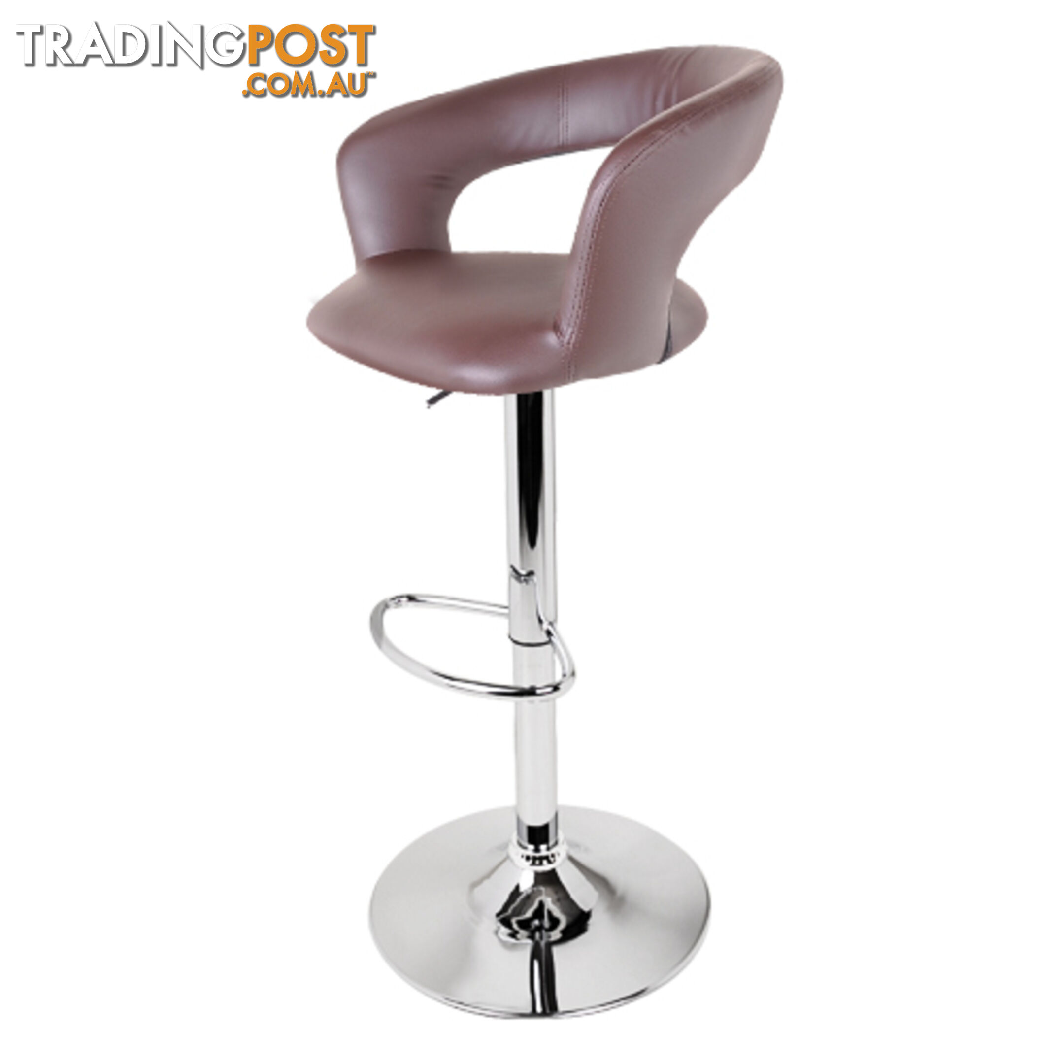 Set of 2 PU Leather Kitchen Bar Stool Chocolate