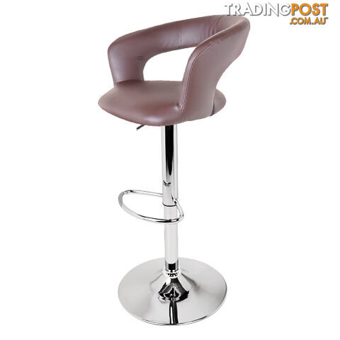 Set of 2 PU Leather Kitchen Bar Stool Chocolate