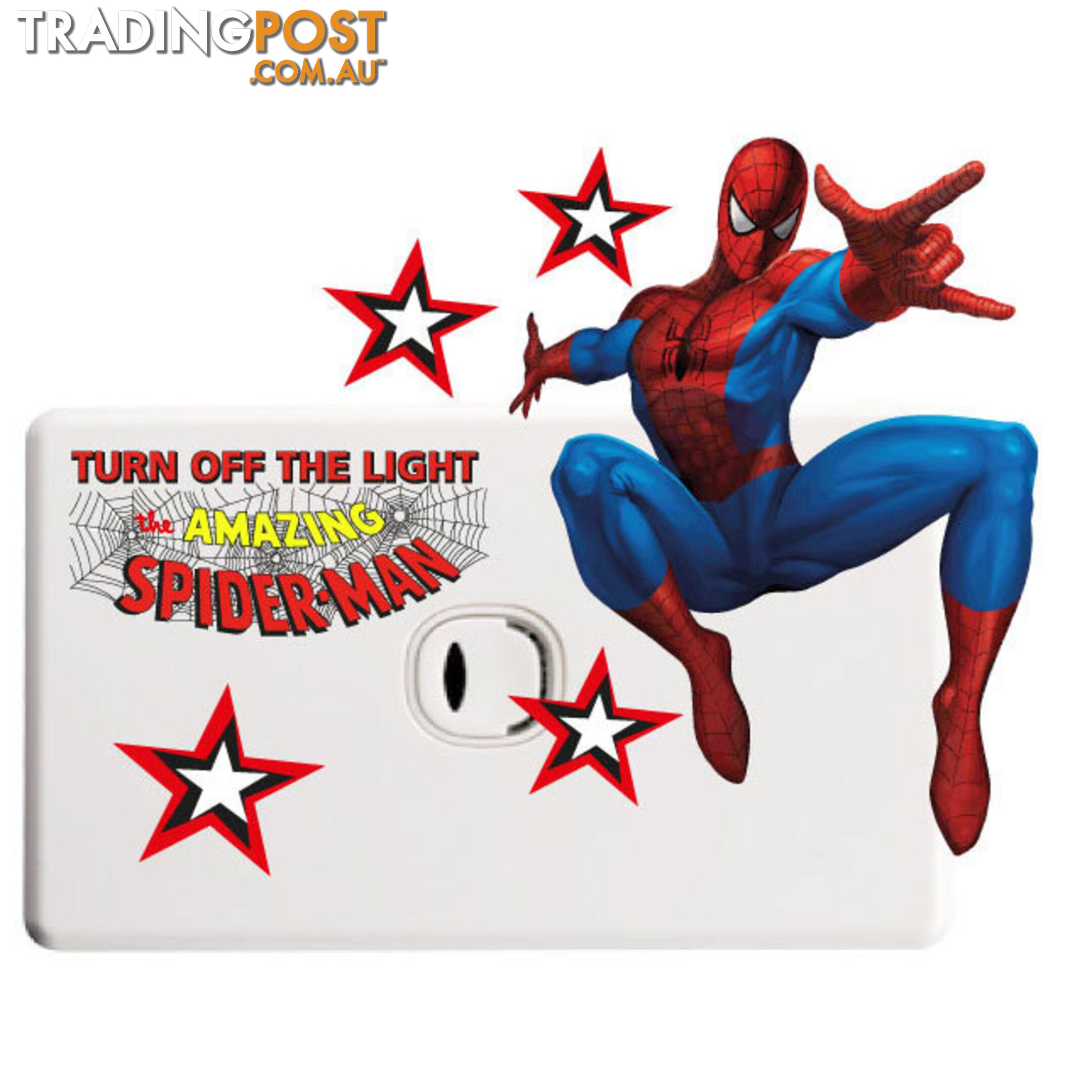 Spiderman Light Switch Wall Sticker - Totally Movable