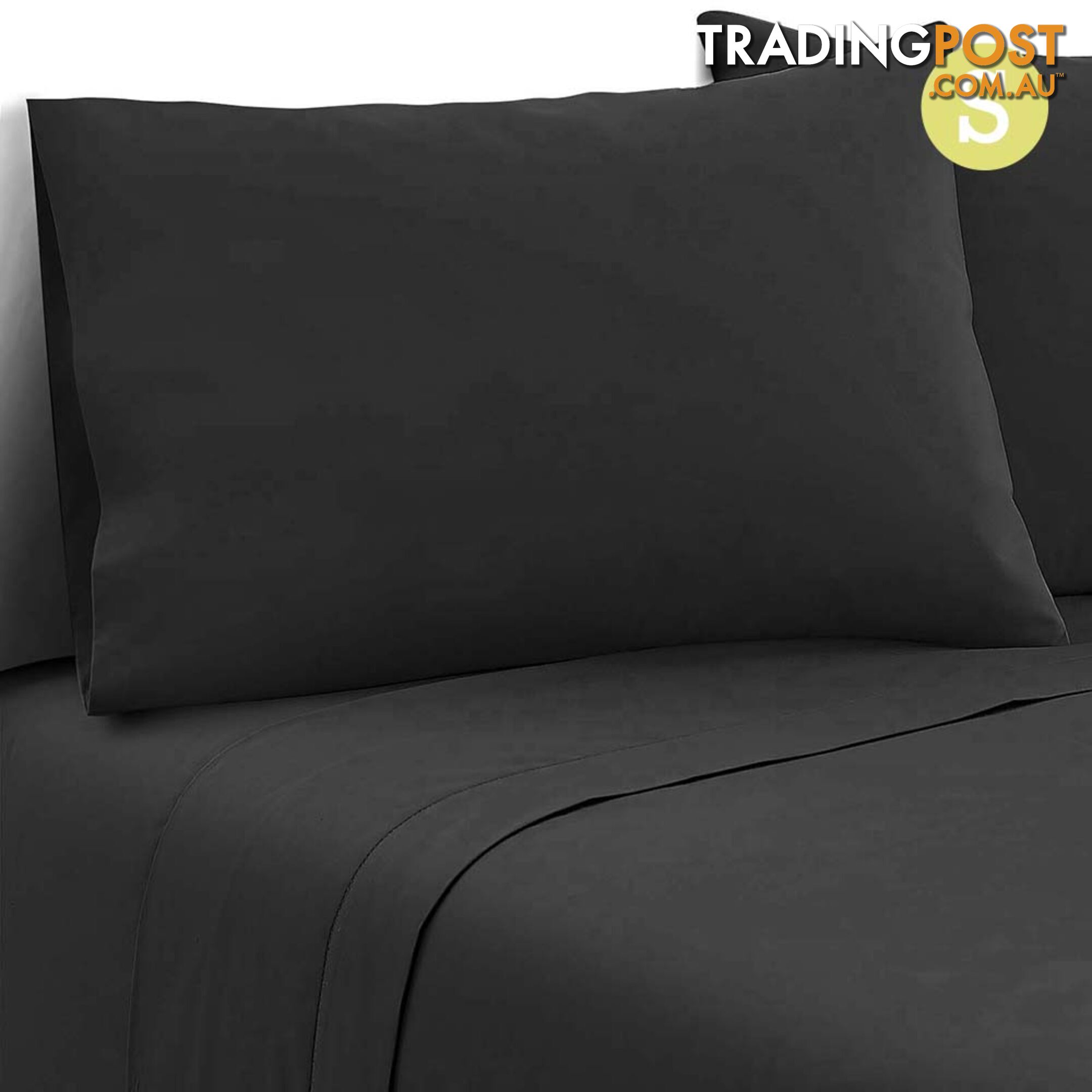 3 Piece Microfibre Sheet Set Single _ Black