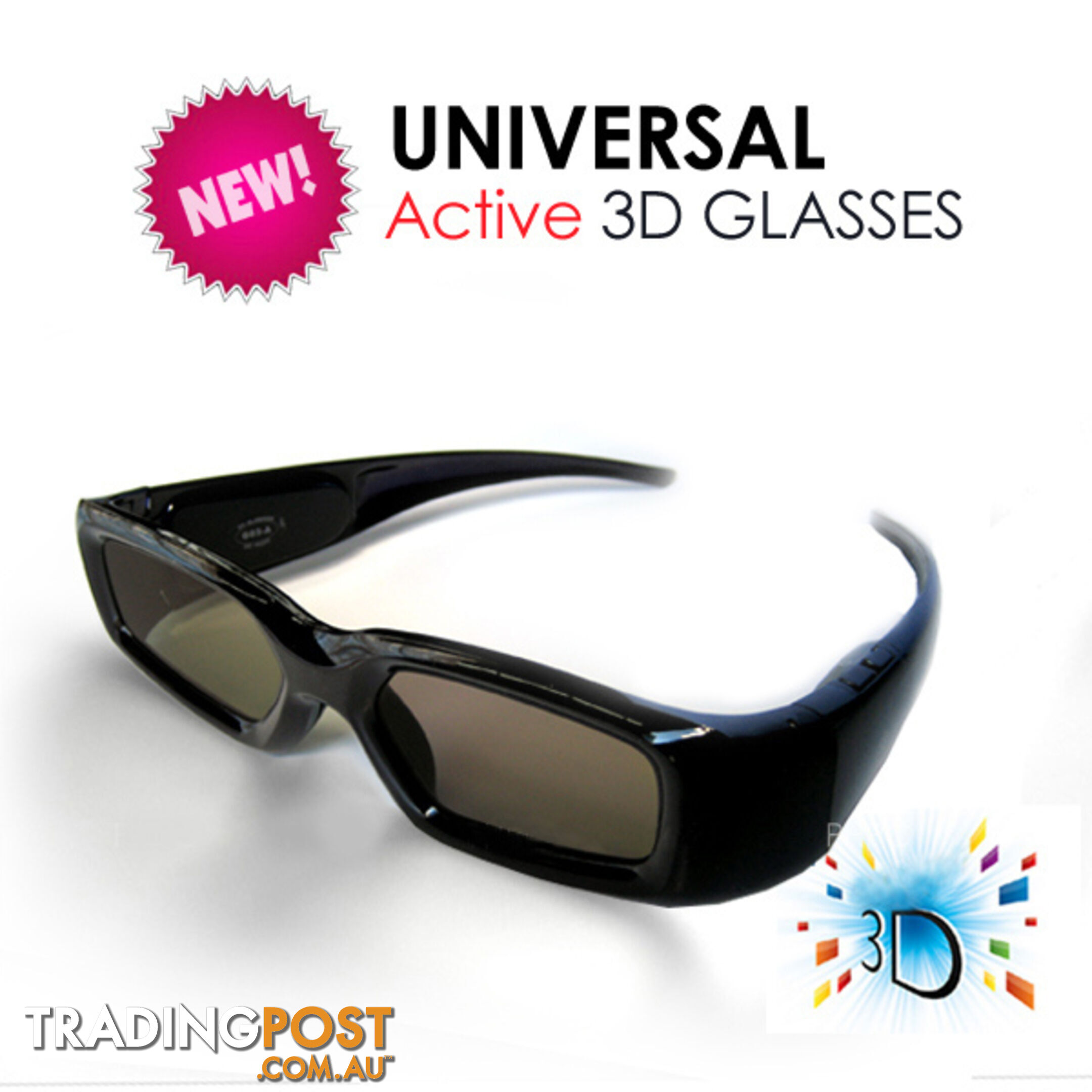 3D Active Glasses (Universal) for All Competitive 3D TV with IR Technology