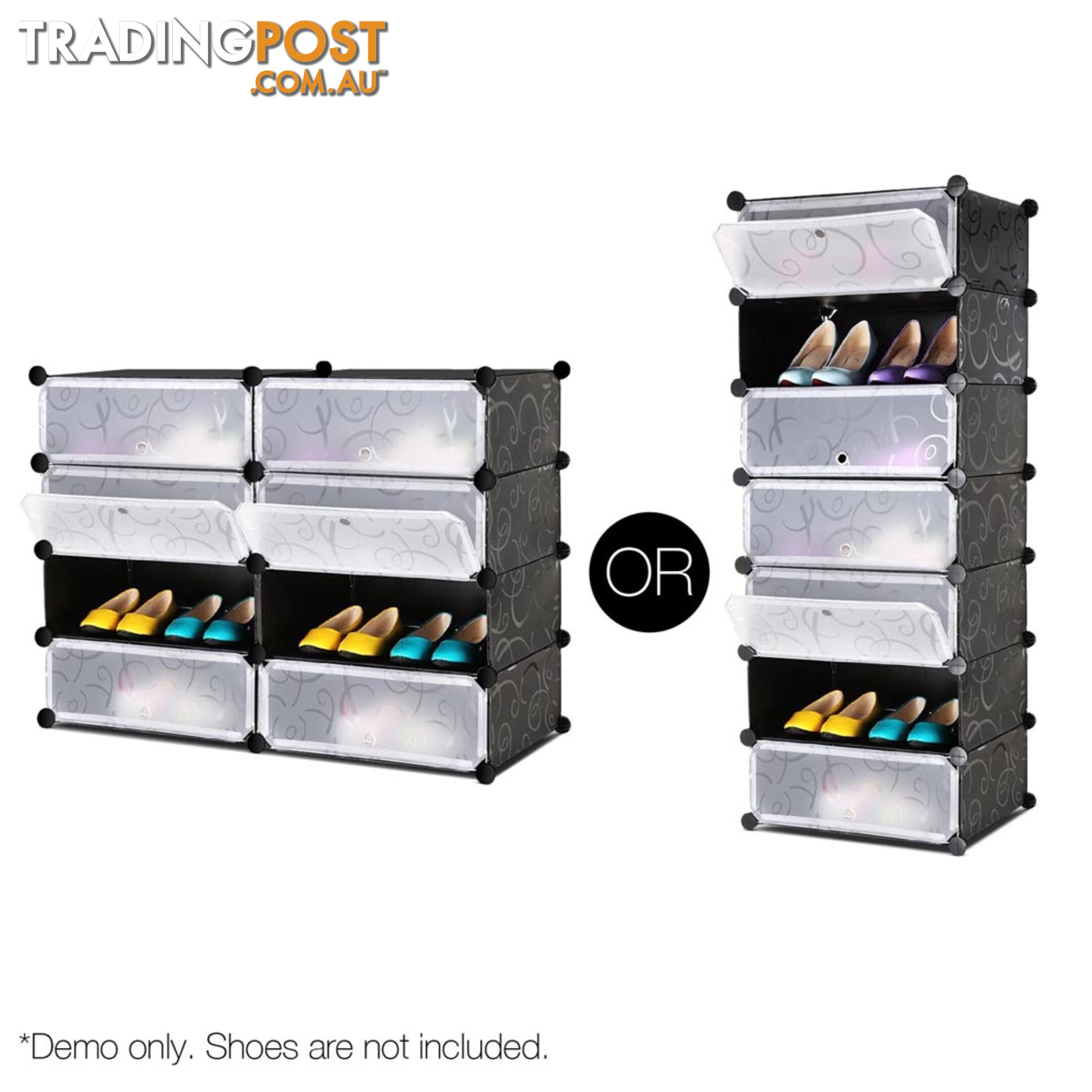 12 Cube Stackable Shoe Storage