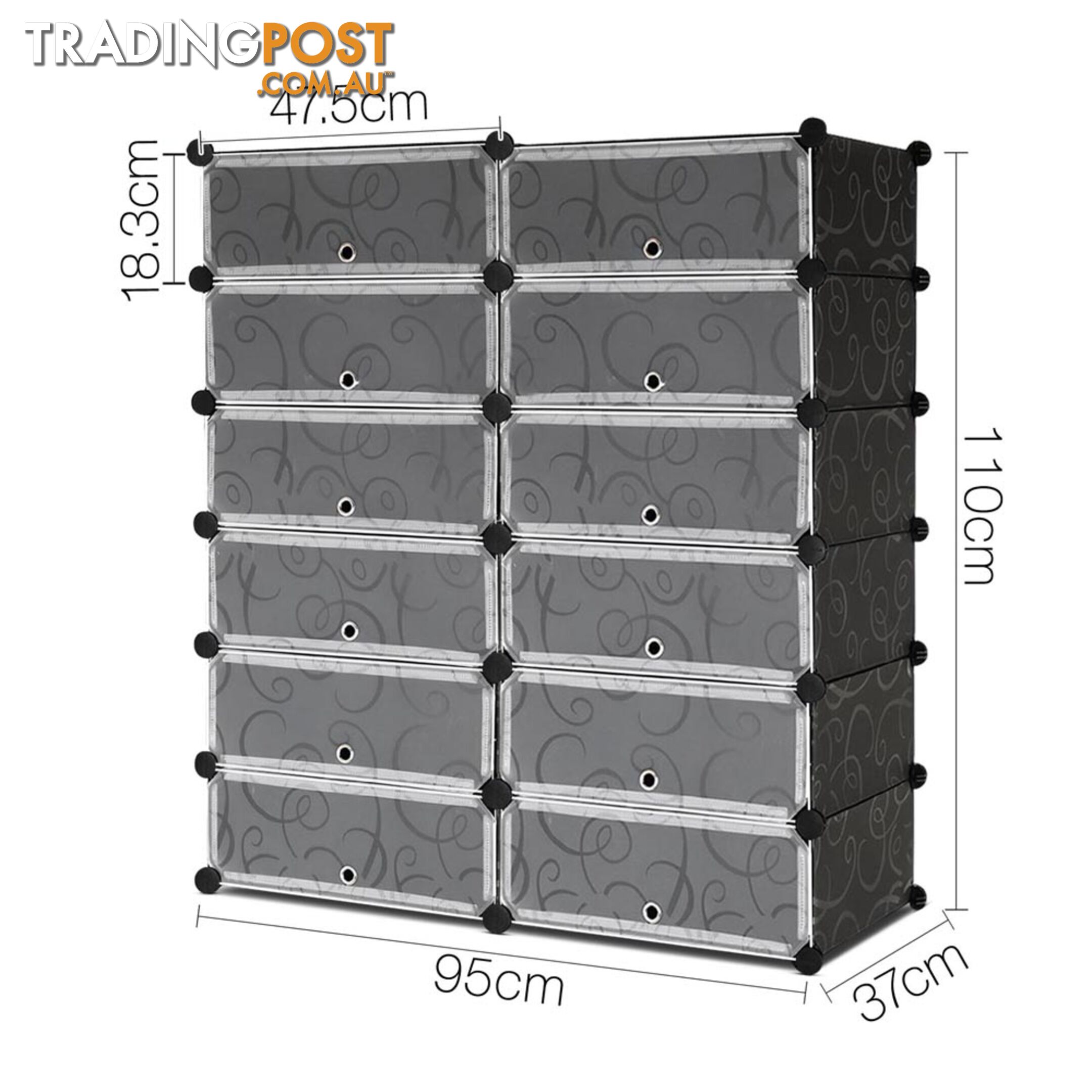 12 Cube Stackable Shoe Storage