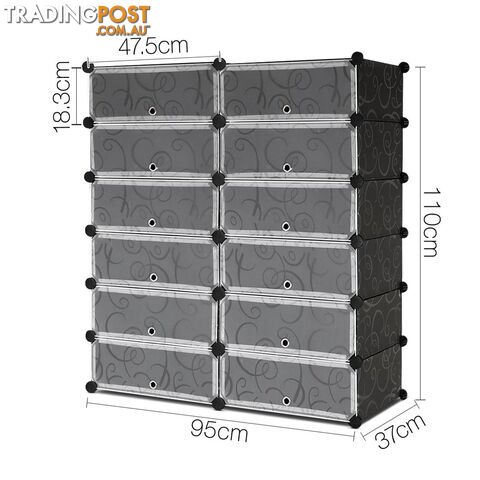 12 Cube Stackable Shoe Storage