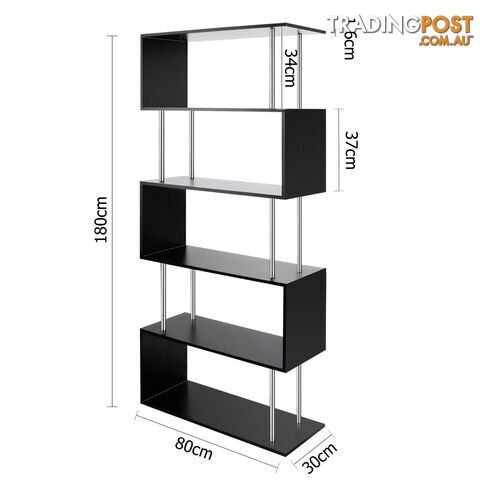 5 Tier Display/Book/Storage Shelf Unit Black