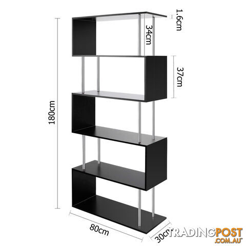 5 Tier Display/Book/Storage Shelf Unit Black