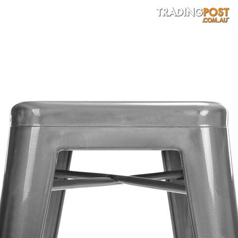 Set of 4 Replica Tolix Kitchen Bar Stool 66cm Metallic