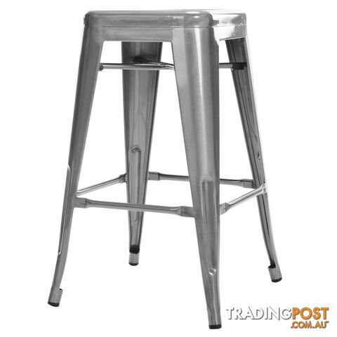 Set of 4 Replica Tolix Kitchen Bar Stool 66cm Metallic