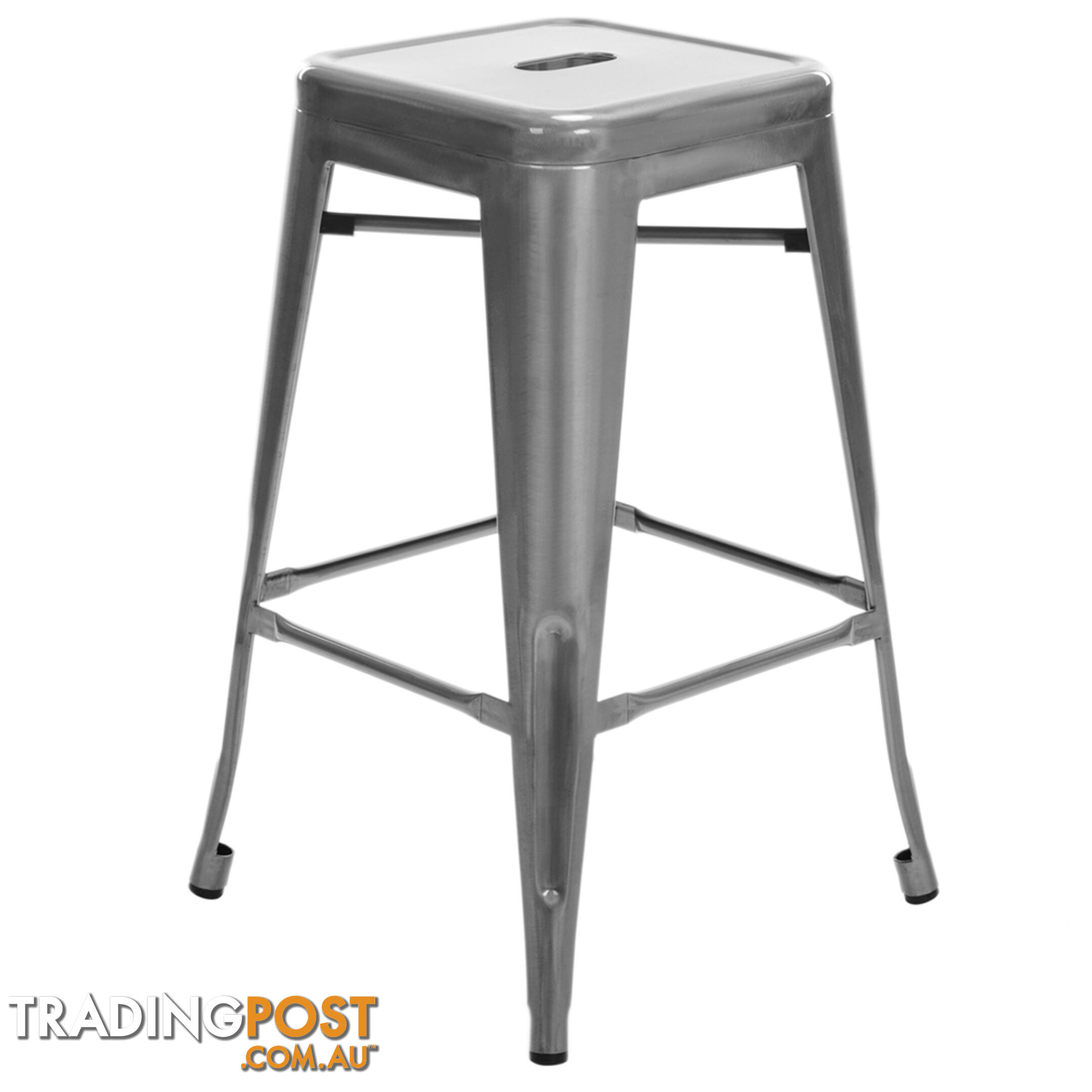 Set of 4 Replica Tolix Kitchen Bar Stool 66cm Metallic