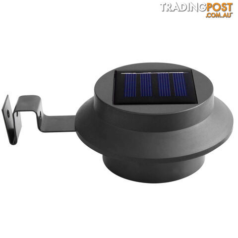 Set of 4 LED Solar Powered Fence Gutter Light Black