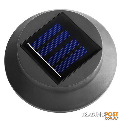 Set of 4 LED Solar Powered Fence Gutter Light Black