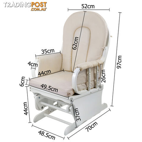 Baby Breast Feeding Sliding Glider Chair w/ Ottoman White Beige - photo 2 of 8
