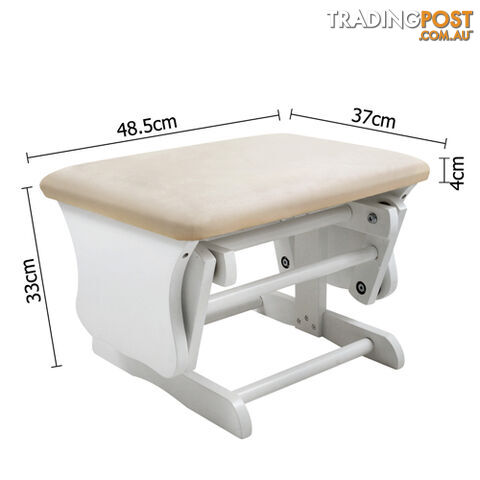 Baby Breast Feeding Sliding Glider Chair w/ Ottoman White Beige - photo 3 of 8