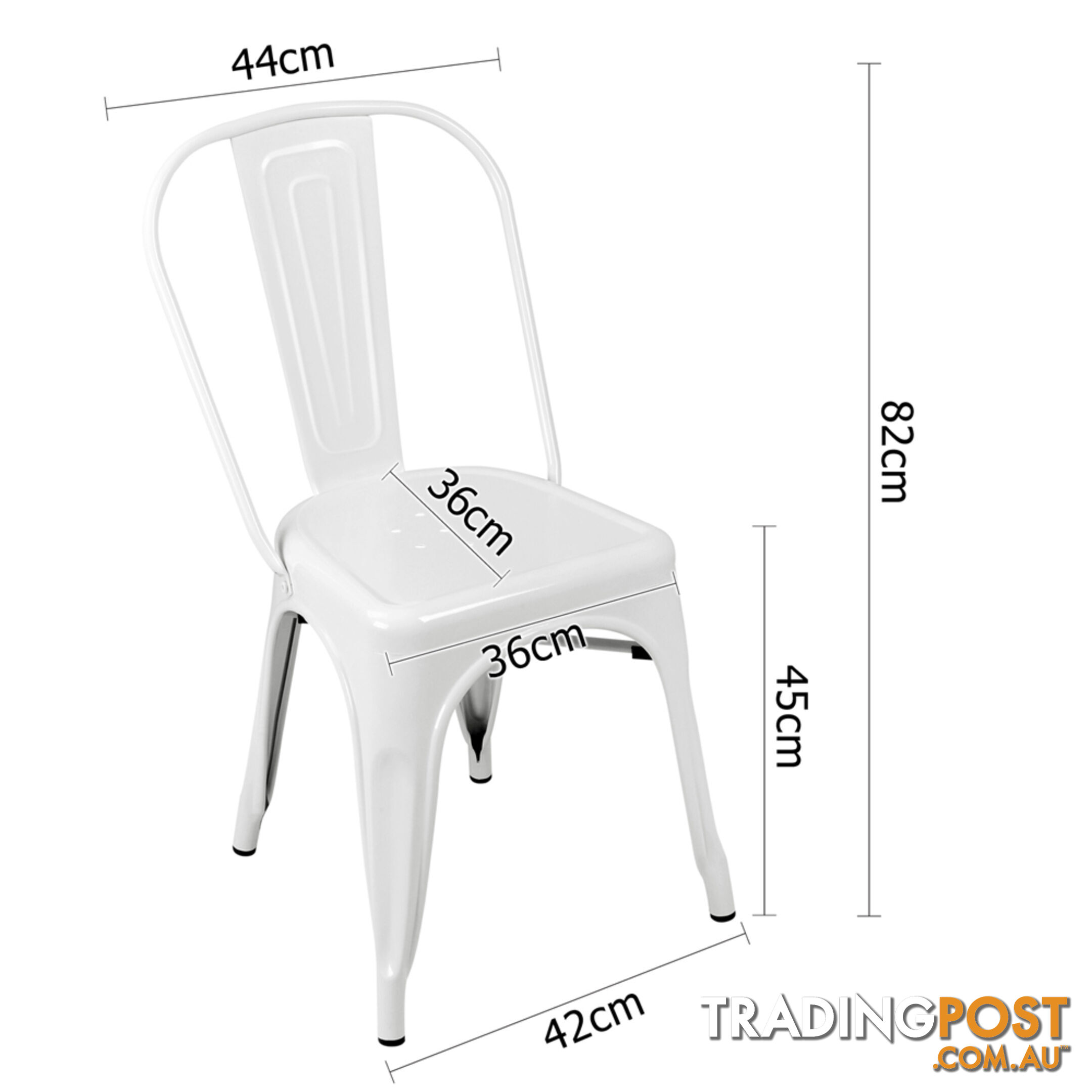 Set of 4 Replica Tolix Dining Metal Chair Gloss White