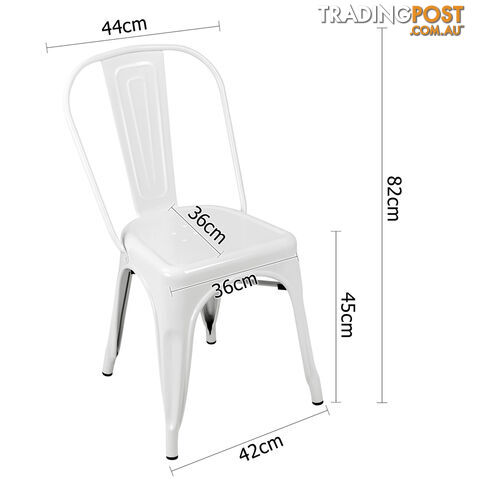 Set of 4 Replica Tolix Dining Metal Chair Gloss White