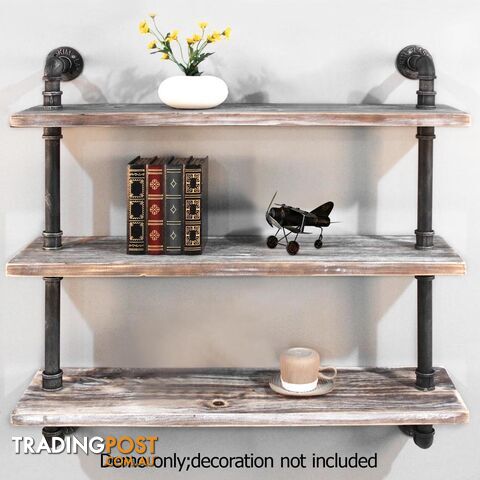 Rustic Industrial DIY Floating Pipe Shelf