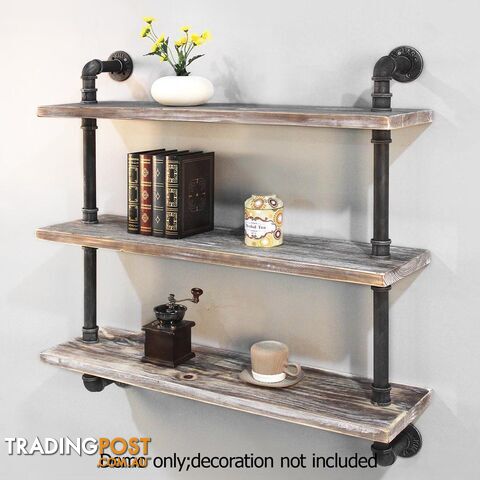 Rustic Industrial DIY Floating Pipe Shelf