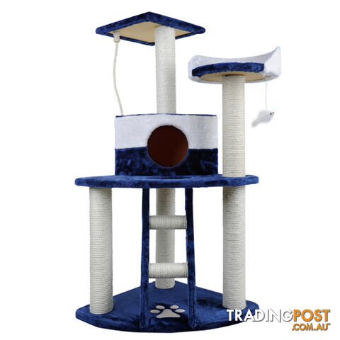 Cat Scratching Poles Post Furniture Tree House Condo Blue White