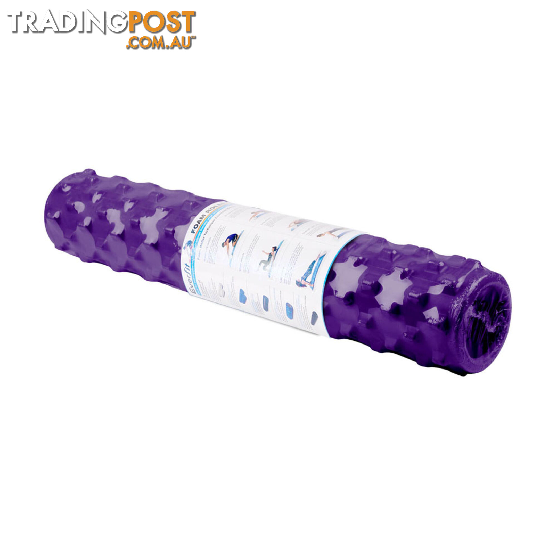 Yoga Gym Pilates EVA Stick Foam Roller Purple 79 x 13cm