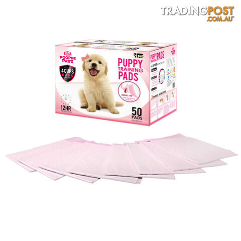 50 Puppy Pet Dog Toilet Training Pads Pink