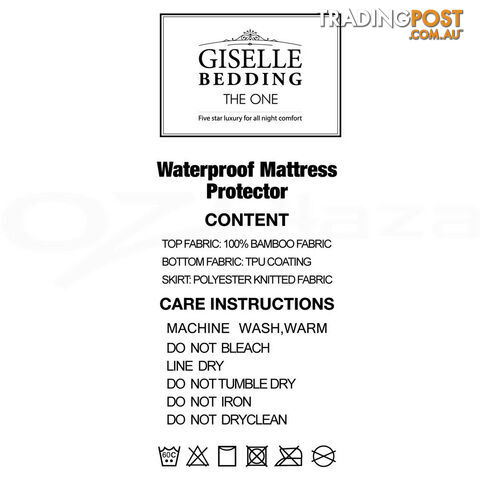 Waterproof Bamboo Mattress Protector - Queen