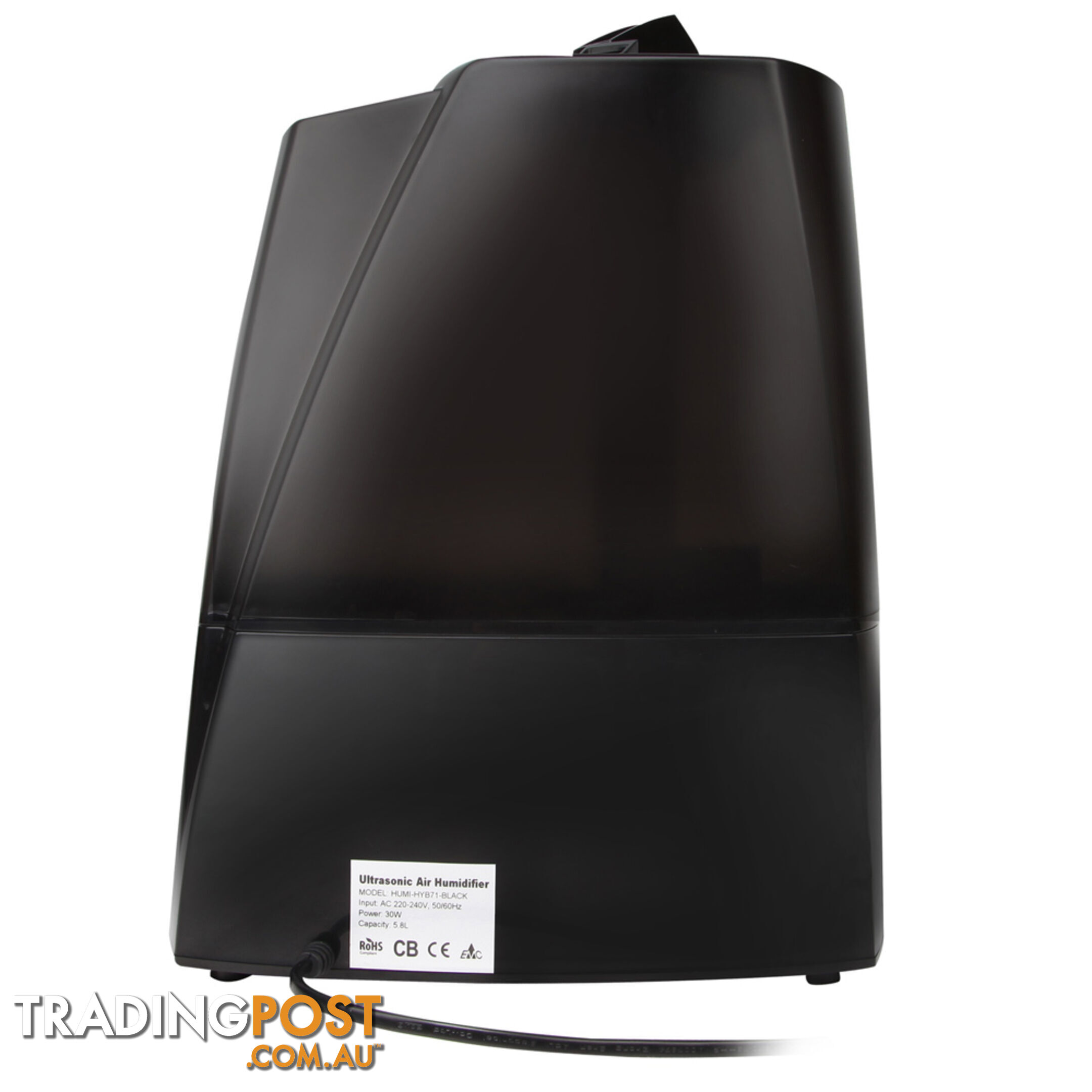 Ultrasonic Cool Mist Air Humidifier 5.8L Black