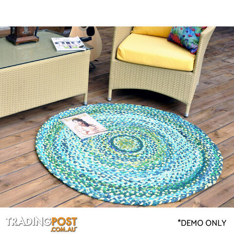 Cotton Green Rug Green 120x120cm