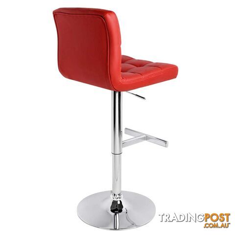 Set of 2 PU Leather Kitchen Bar Stool Red