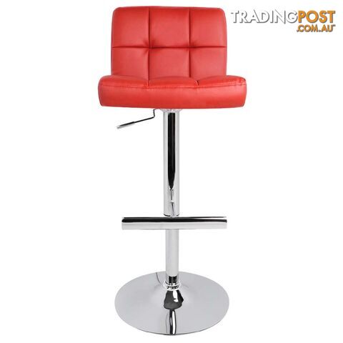 Set of 2 PU Leather Kitchen Bar Stool Red