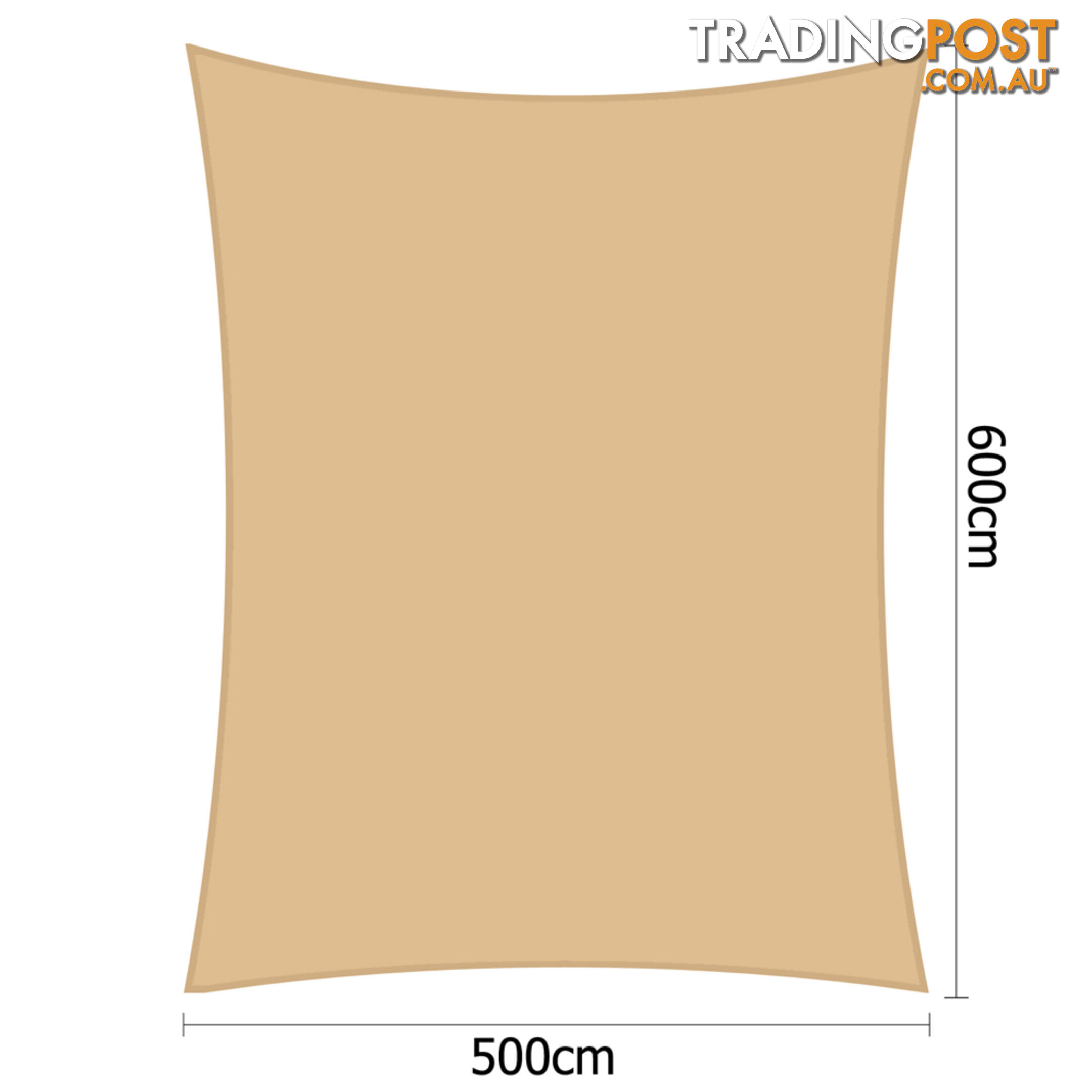 Heavy Duty Rectangle Shade Sail Canopy 5 x 6m Sand Beige