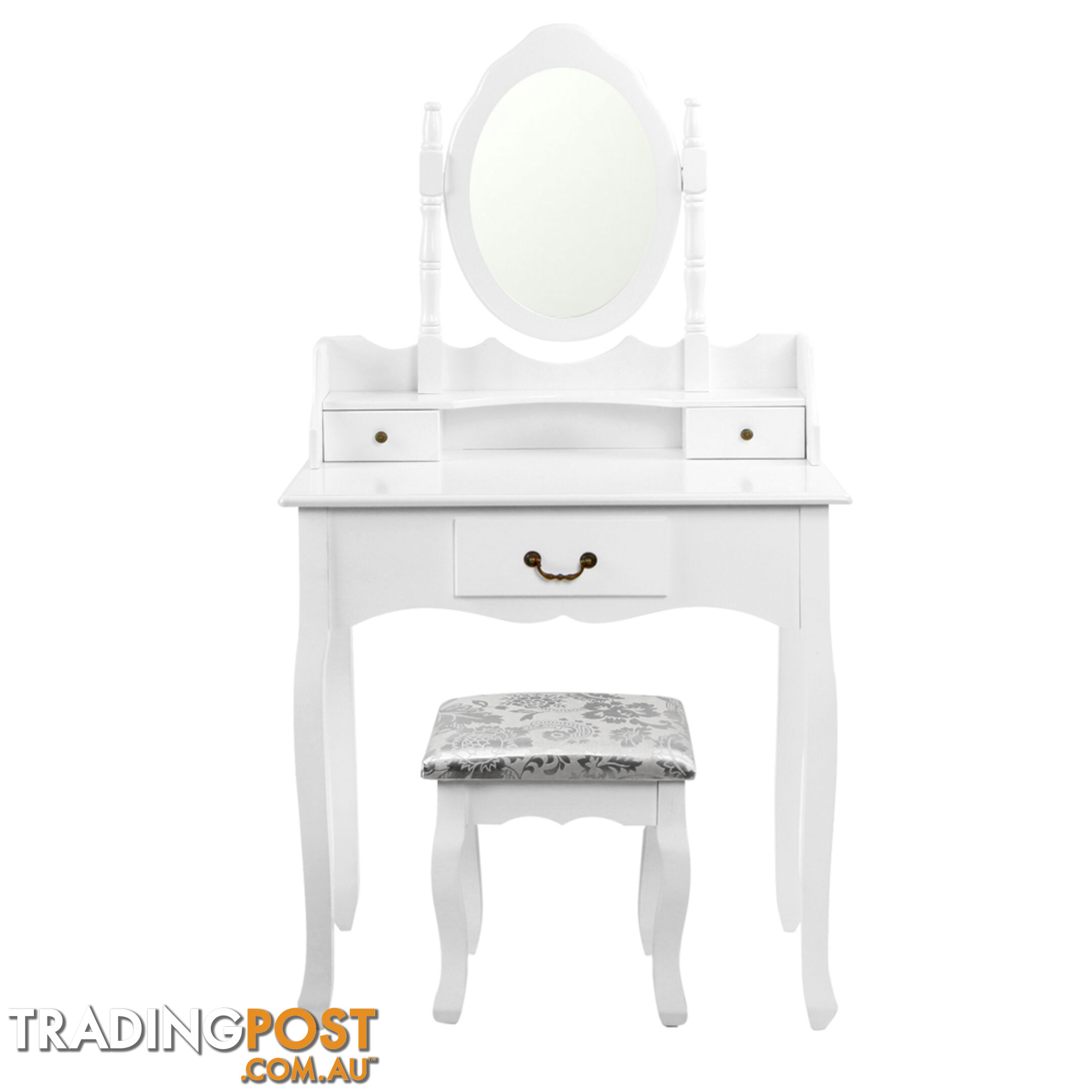 3 Drawer Dressing Table w/ Mirror White