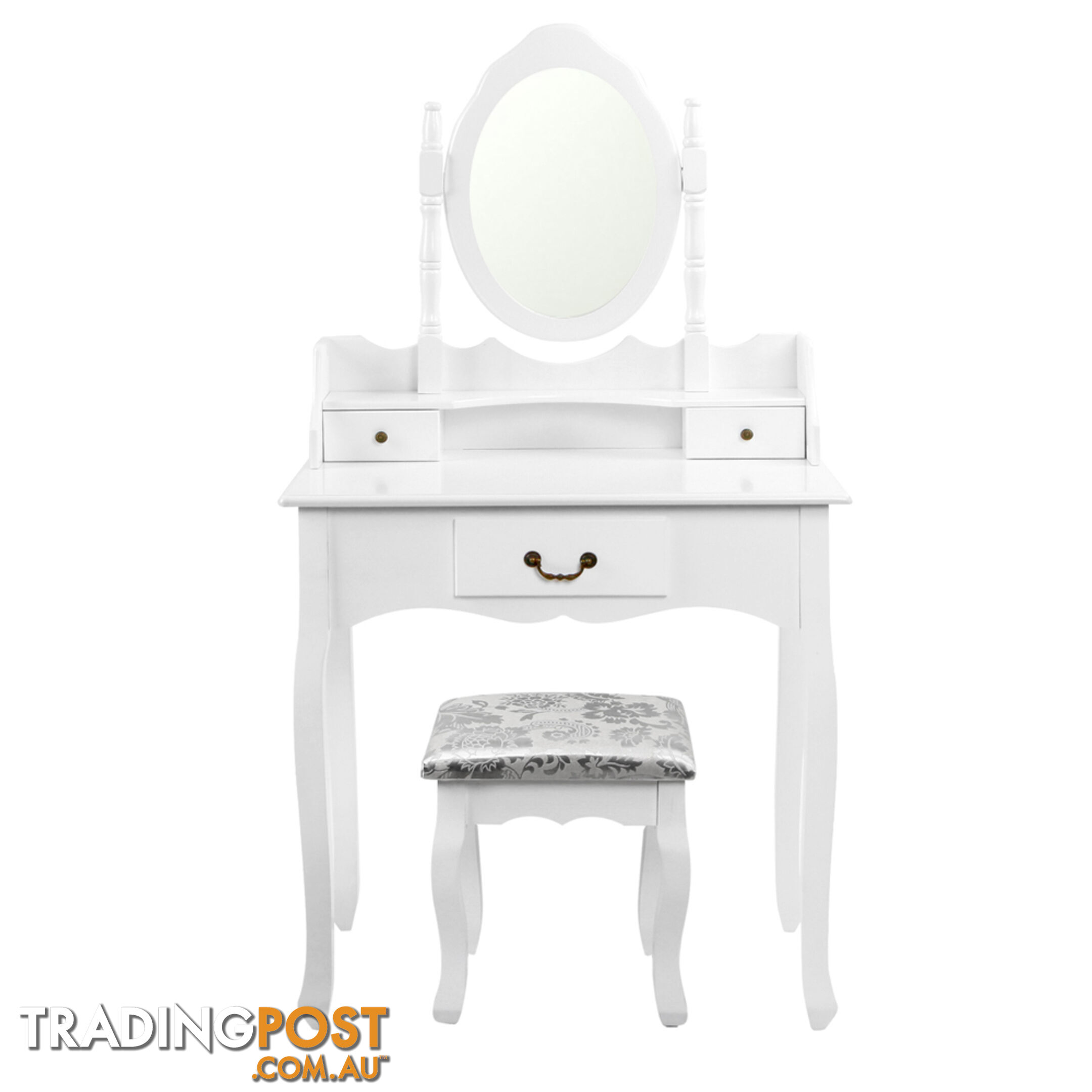 3 Drawer Dressing Table w/ Mirror White