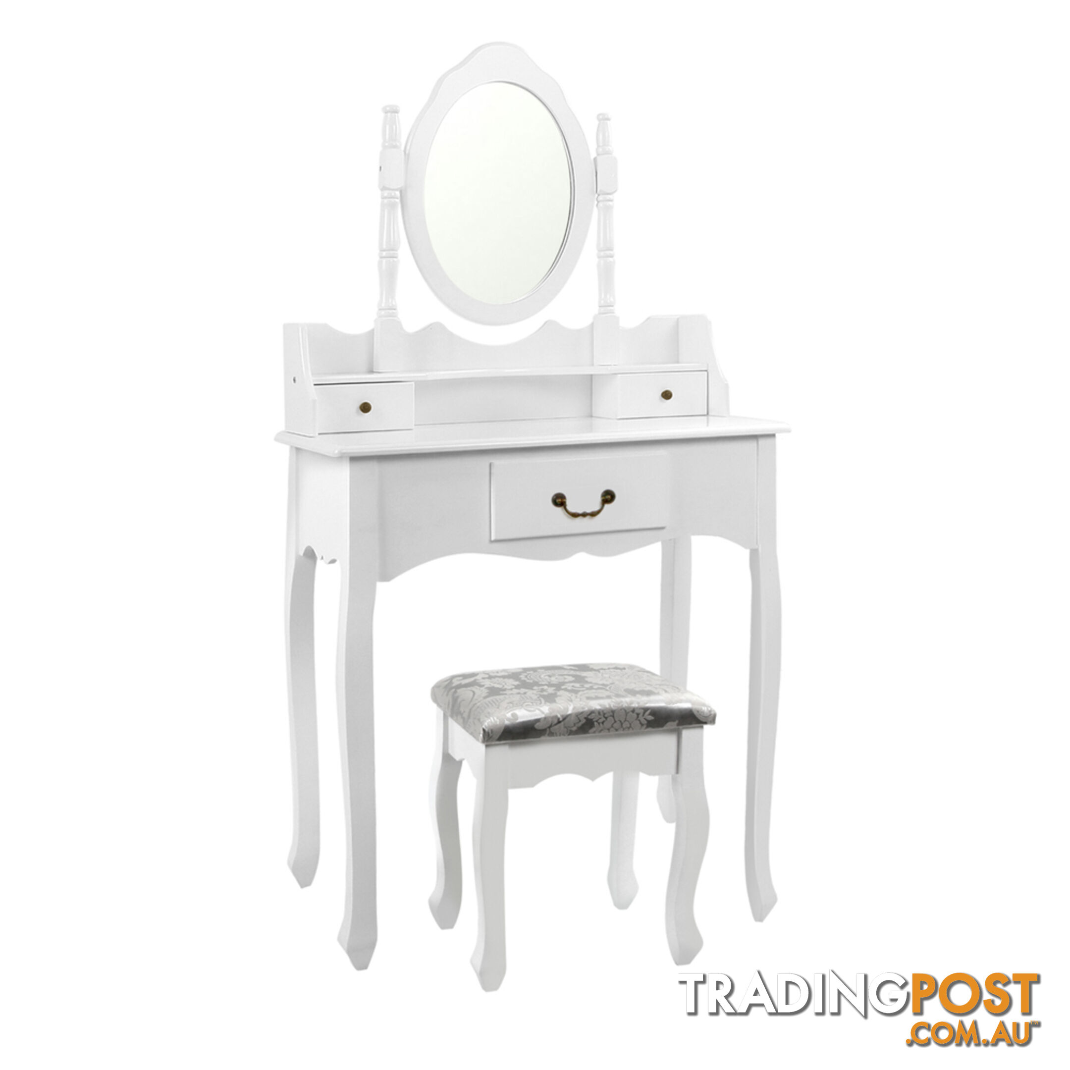 3 Drawer Dressing Table w/ Mirror White