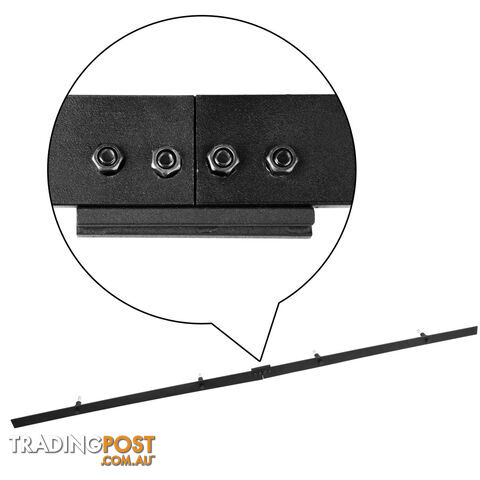 Sliding Barn Door Hardware Track Set Matte Powder Coat Steel Black - 2M