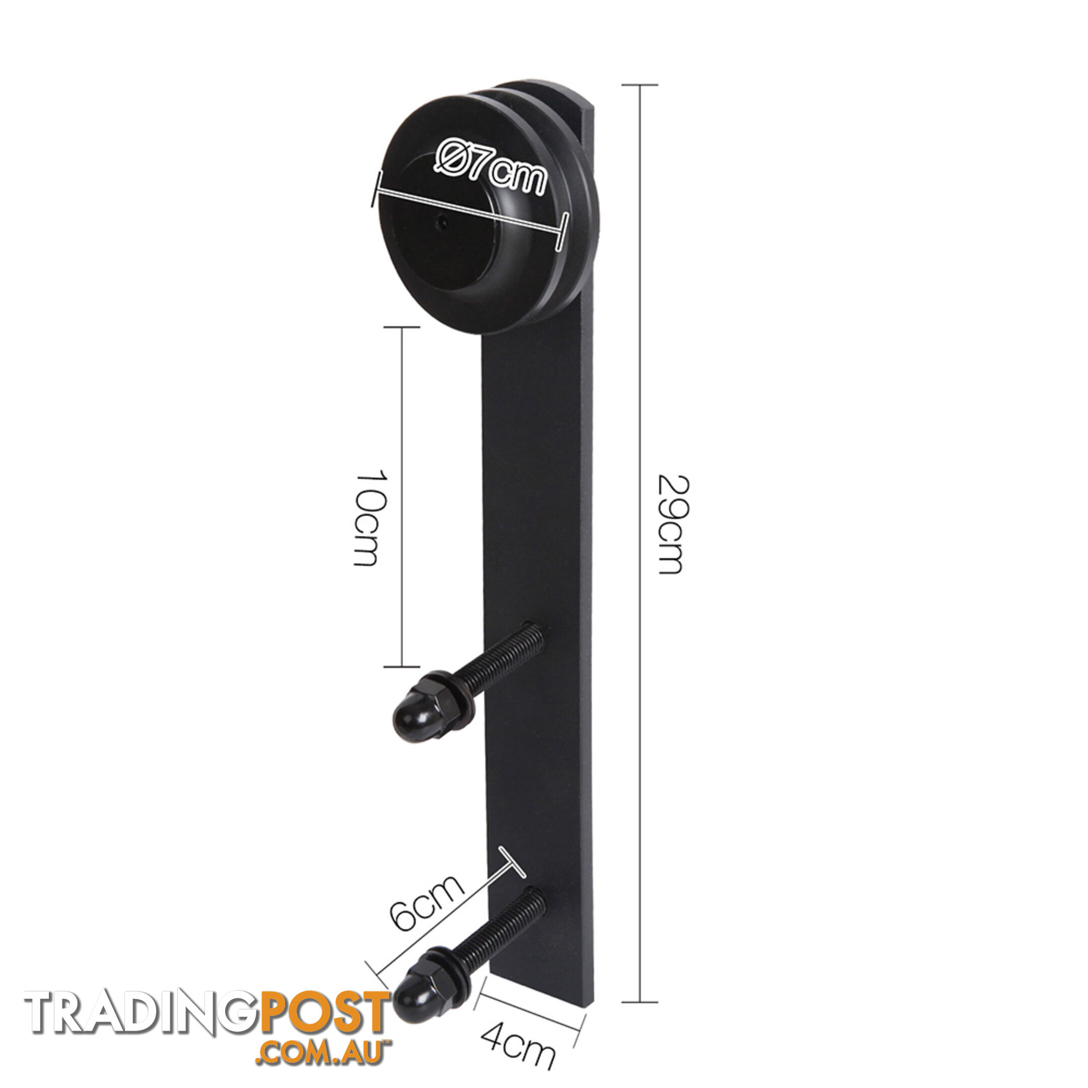 Sliding Barn Door Hardware Track Set Matte Powder Coat Steel Black - 2M