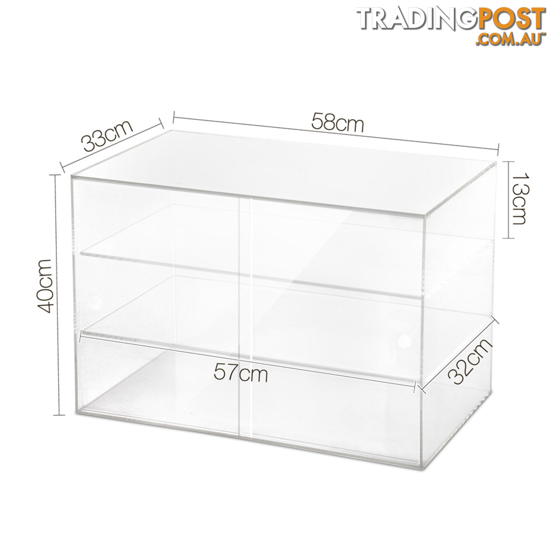 3 Tier Clear Acrylic Display Cabinet with Sliding Door