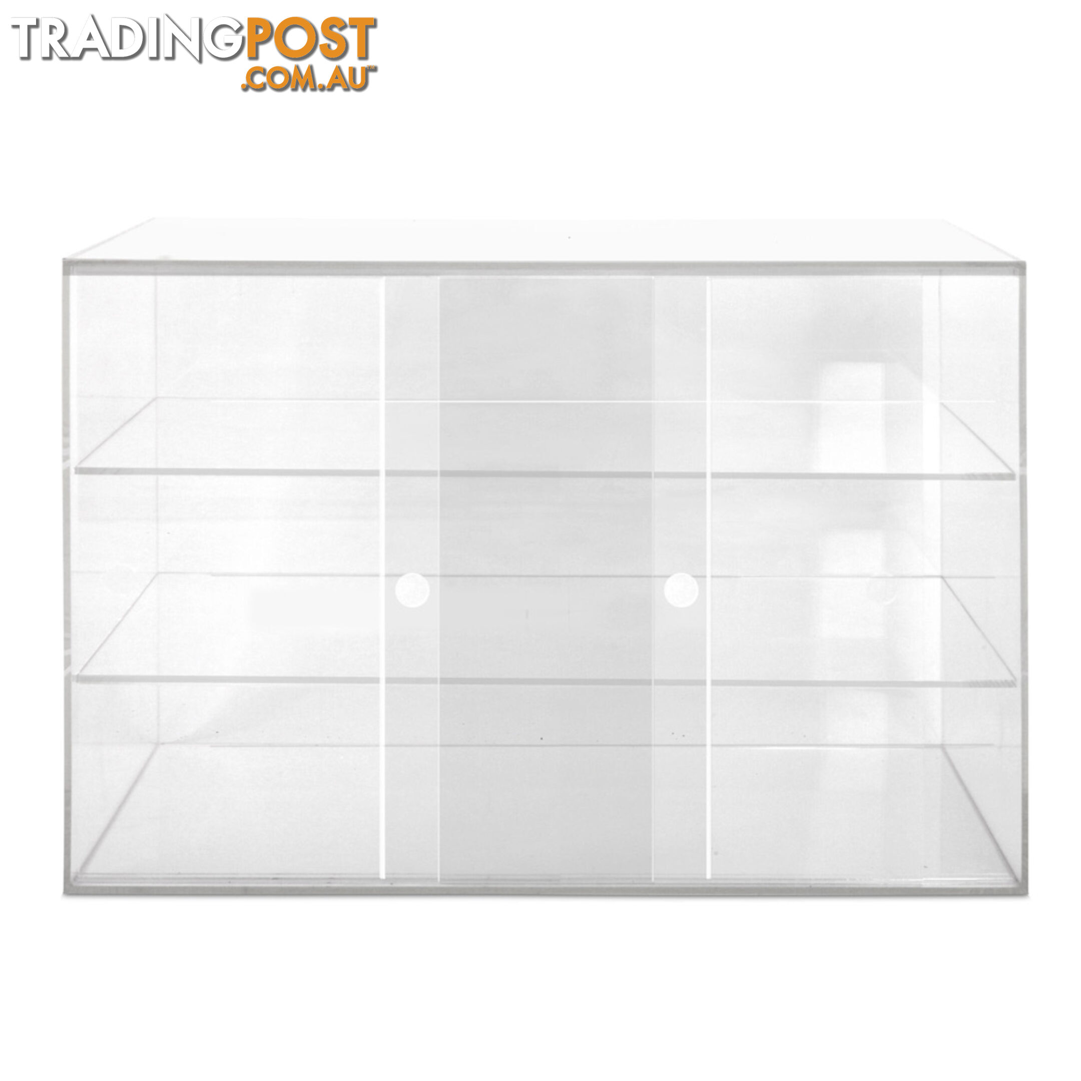 3 Tier Clear Acrylic Display Cabinet with Sliding Door