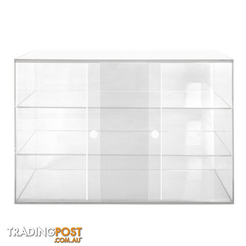 3 Tier Clear Acrylic Display Cabinet with Sliding Door